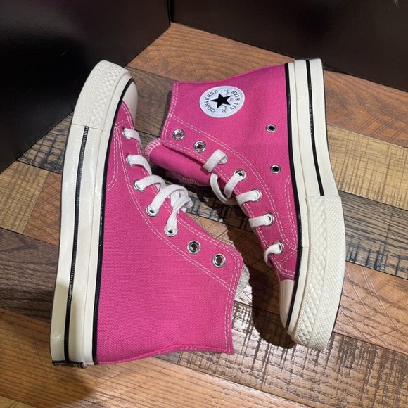 Women's CONVERSE CHUCK 70 HI Sneakers A04594C Lucky Pink Flamingo New - Picture 4 of 5